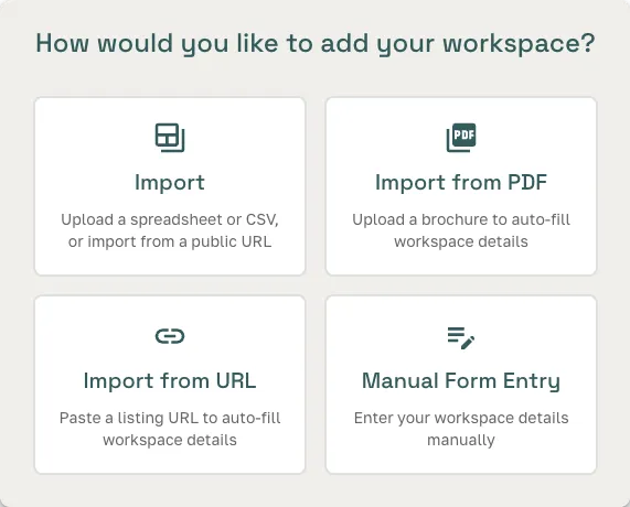 Add your spaces in seconds
