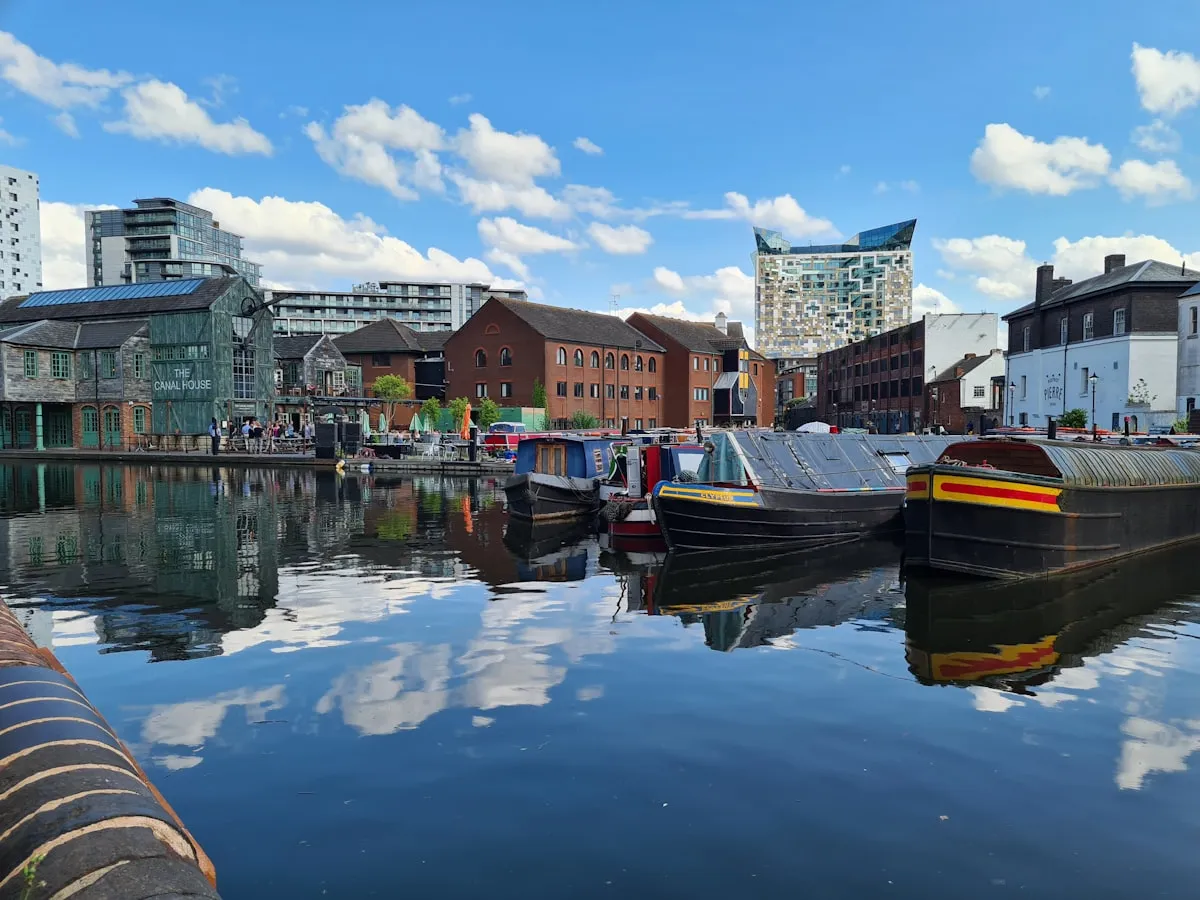 Central Birmingham beside the canal at Brindleyplace