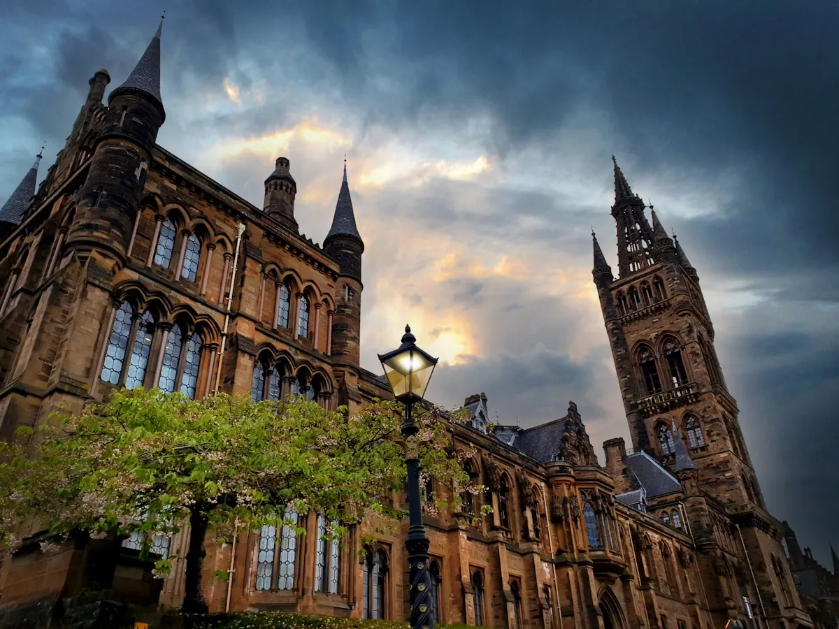The University of Glasgow at dusk