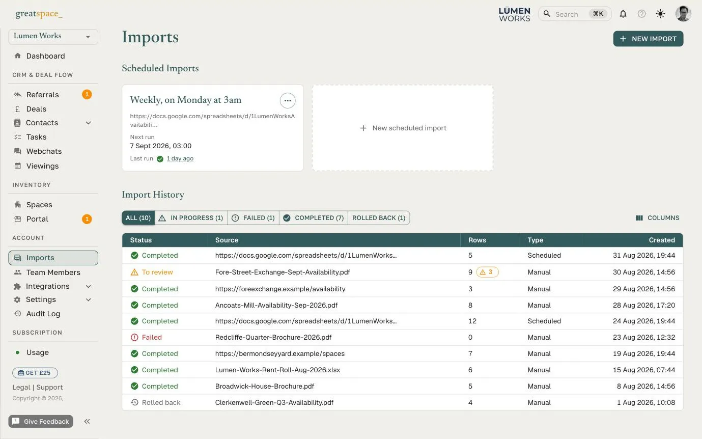 Add and Update Your Spaces in Seconds